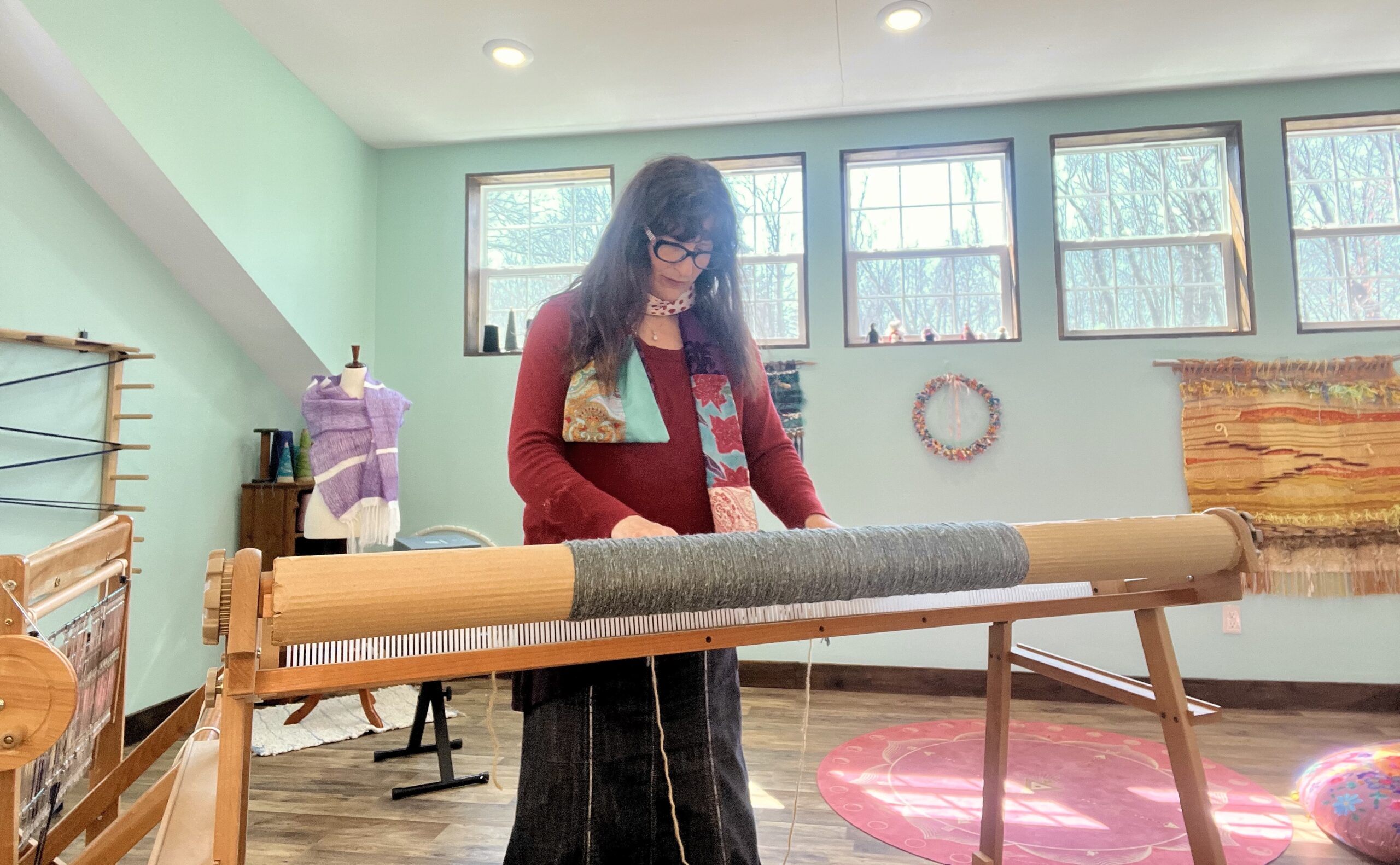 sam at the loom